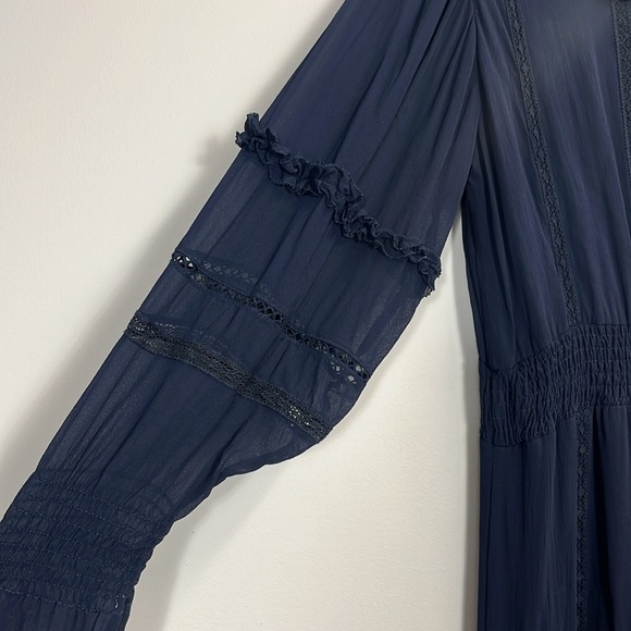 Love Sam Mock Turtle Neck Long Sleeve ruffle Tiered Dress XS - Picture 7 of 8